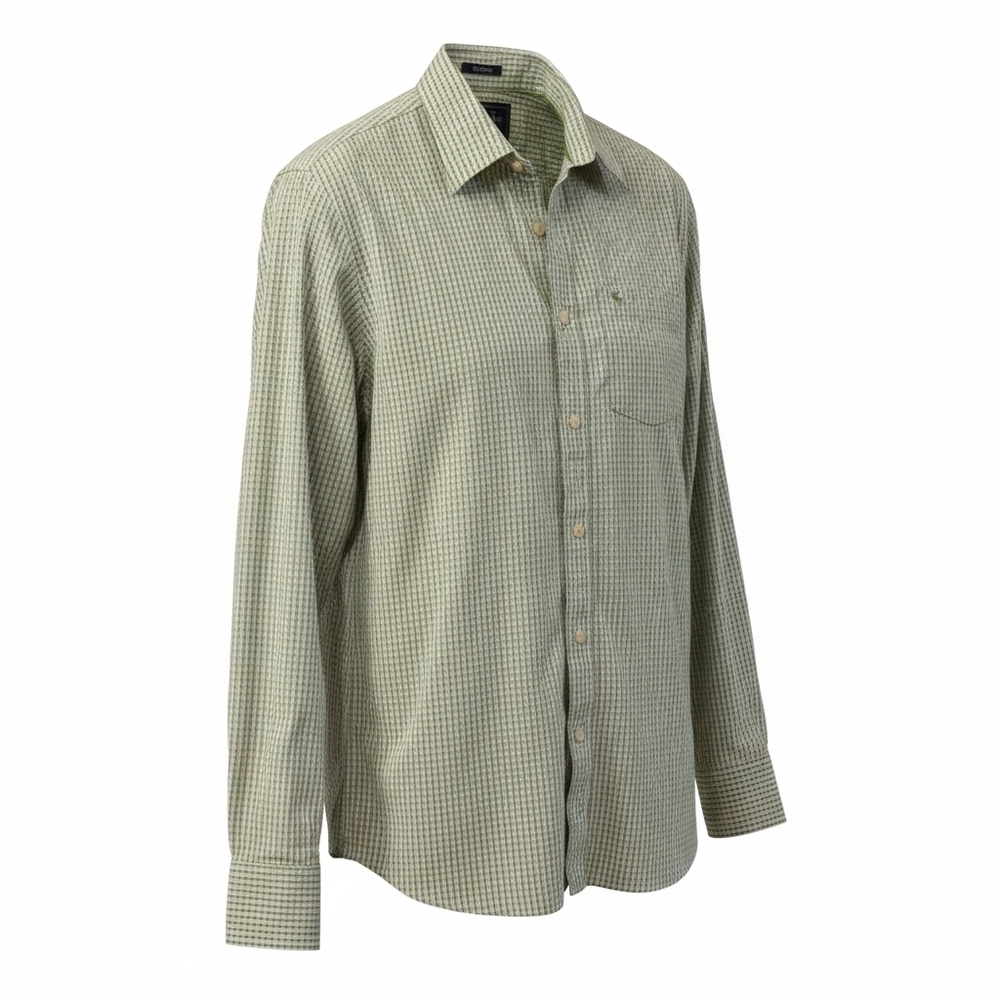 Abercrombie & Fitch Y2K Men’s XL Muscle Fit Green White Gingham Cotton Shirt